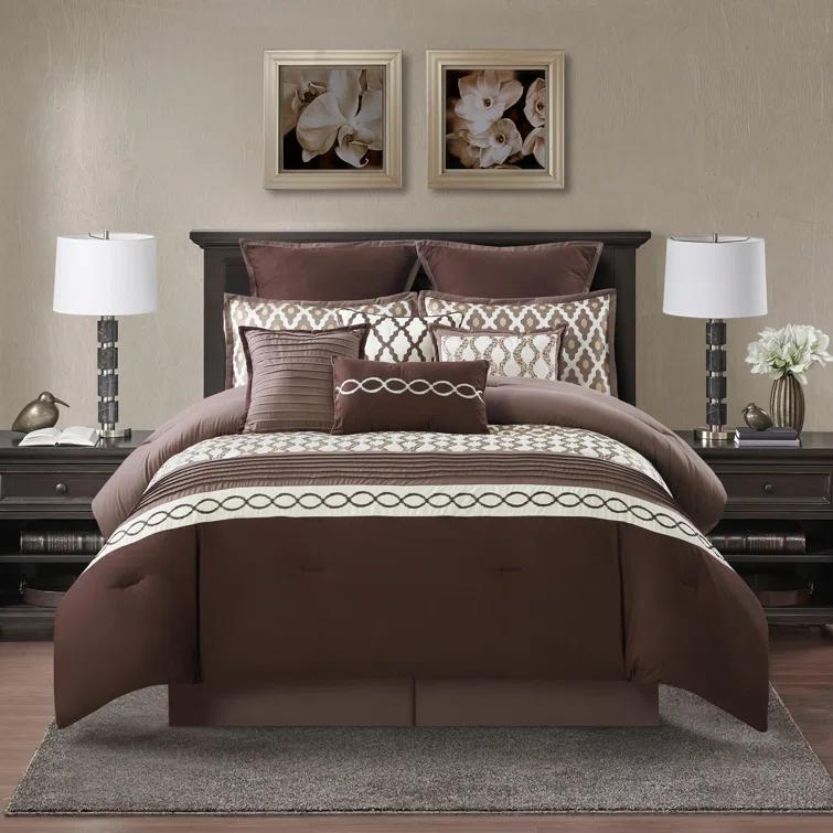 Nanshing America, Inc Caval 10 Piece Jacquard Comforter Set
