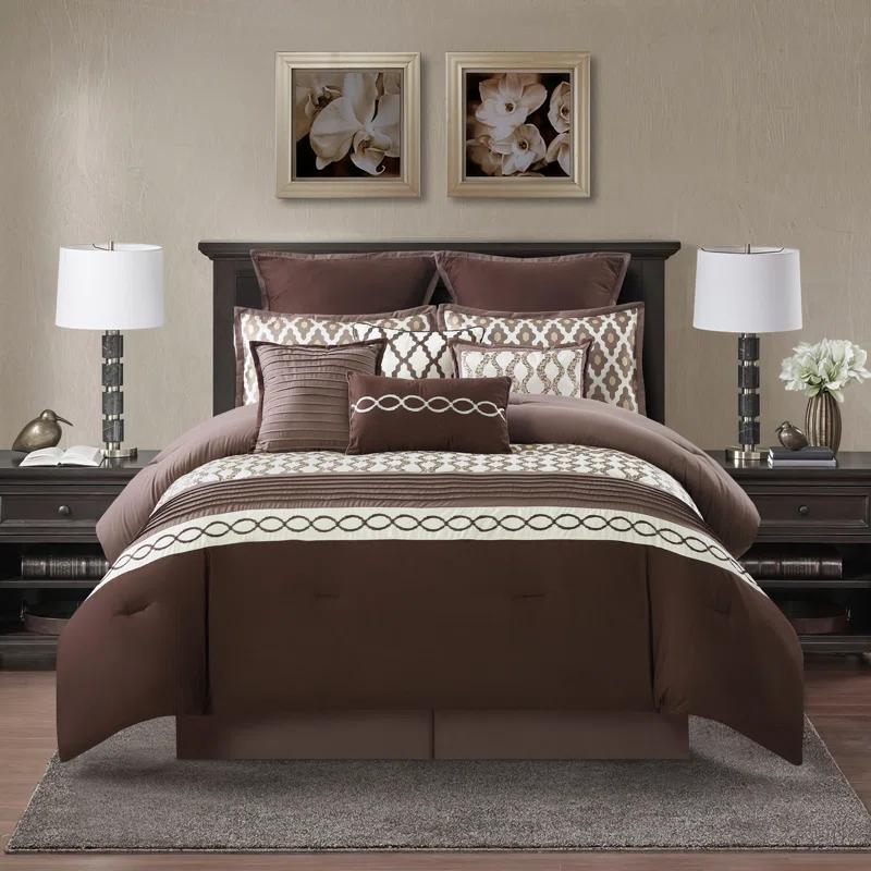 Nanshing America, Inc Caval 10 Piece Jacquard Comforter Set