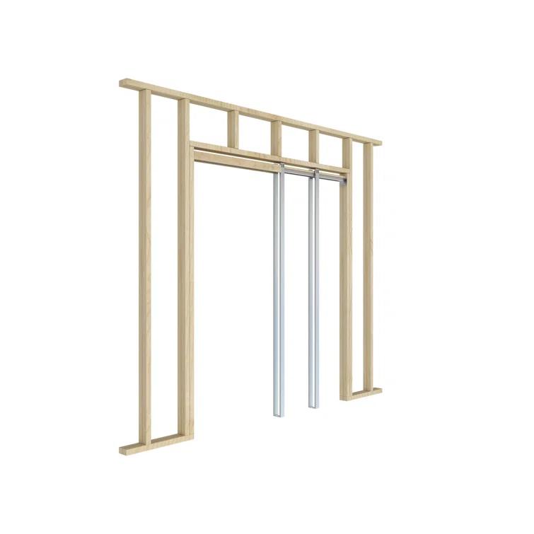 Calhome 80'' Hollow Paneled Painted Sliding Closet Doors