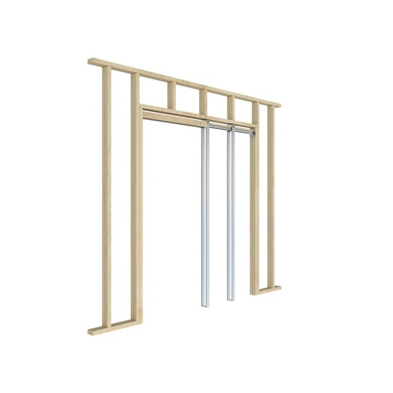 Calhome 80'' Hollow Paneled Painted Sliding Closet Doors