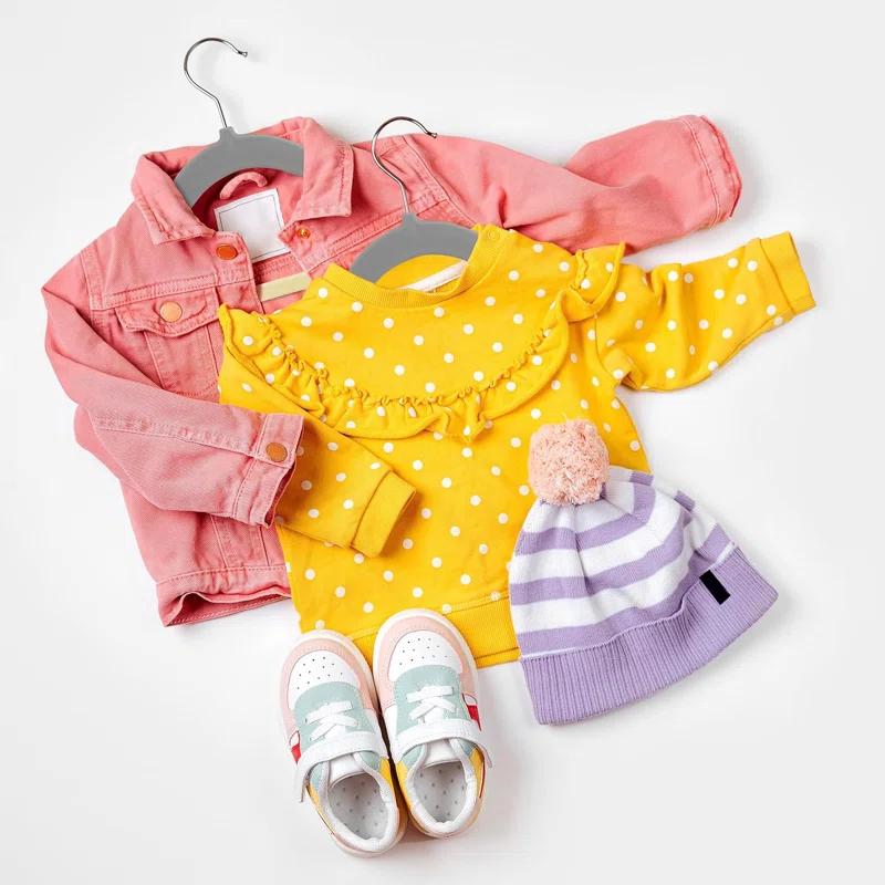 Rebrilliant Kids Hangers Velvet 50 Pack -Baby Felt Hangers Non Slip Toddler Hangers Childrens Hangers For Kid