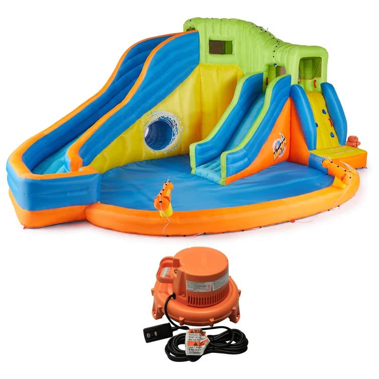 Banzai Banzai Pipeline Twist Kids Inflatable Outdoor Water Pool Aqua Park and Slides