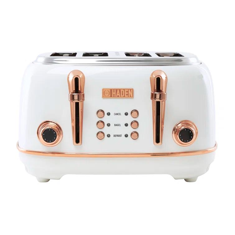 HADEN Heritage Ivory and Copper 4-Slice Toaster