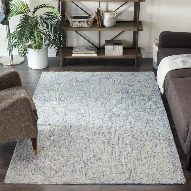 Rowe Handmade Tufted Ivory/Blue Rug