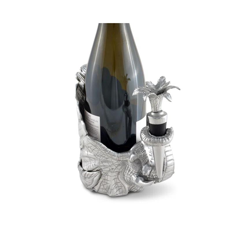 Arthur Court Designs Elephant Wine Caddy and Bottle Stopper