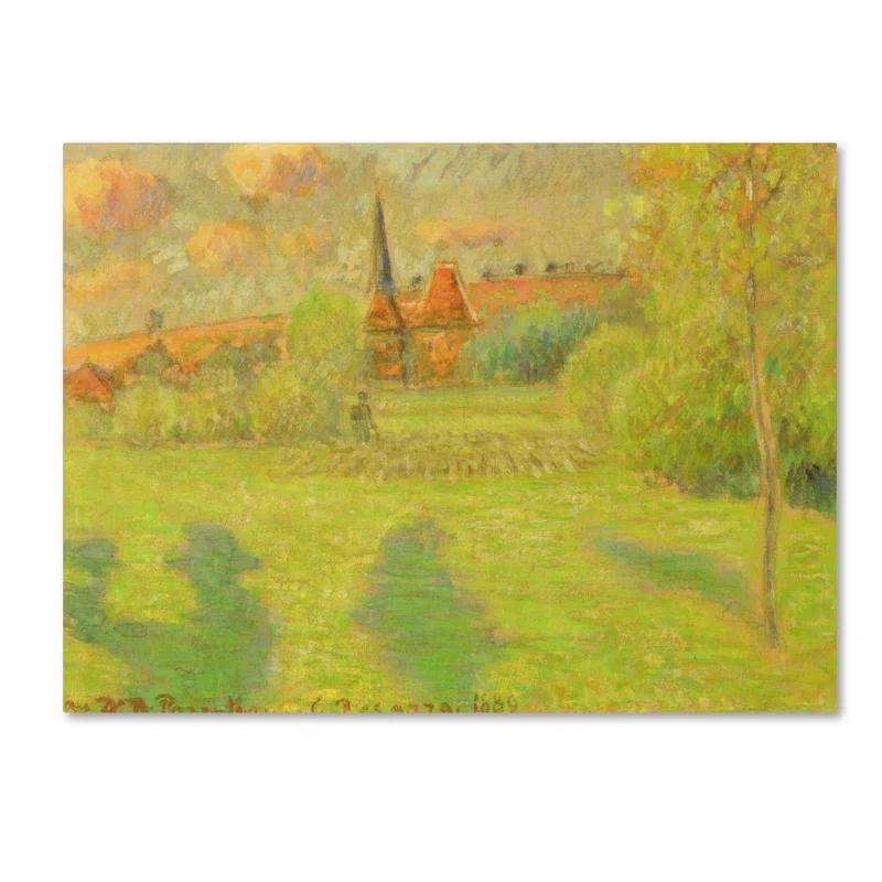 Trademark Fine Art Camille Pissarro " The Shepherd And The Church Of Eragny " by Camille Pissarro