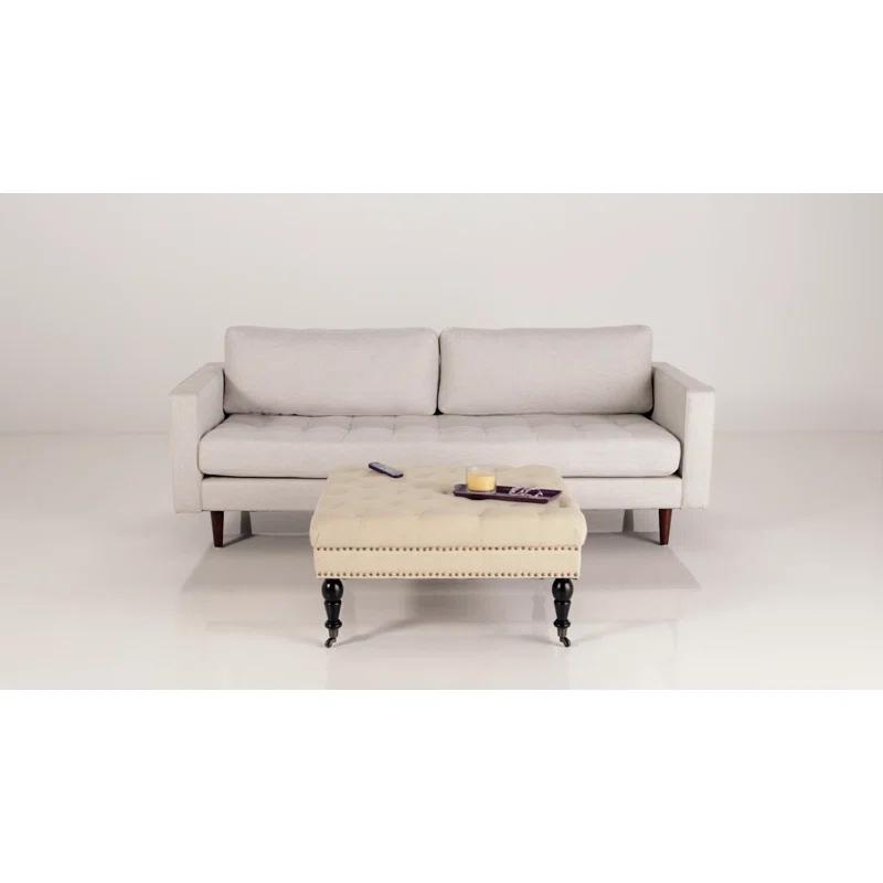 Kelly Clarkson Home Landis 35" Nailhead Trim Tufted Upholstered Ottoman
