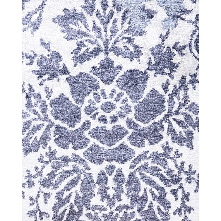 Solo Rugs One-of-a-Kind Rectangle 9'3" X 12'4" New Age Silk Area Rug Blue