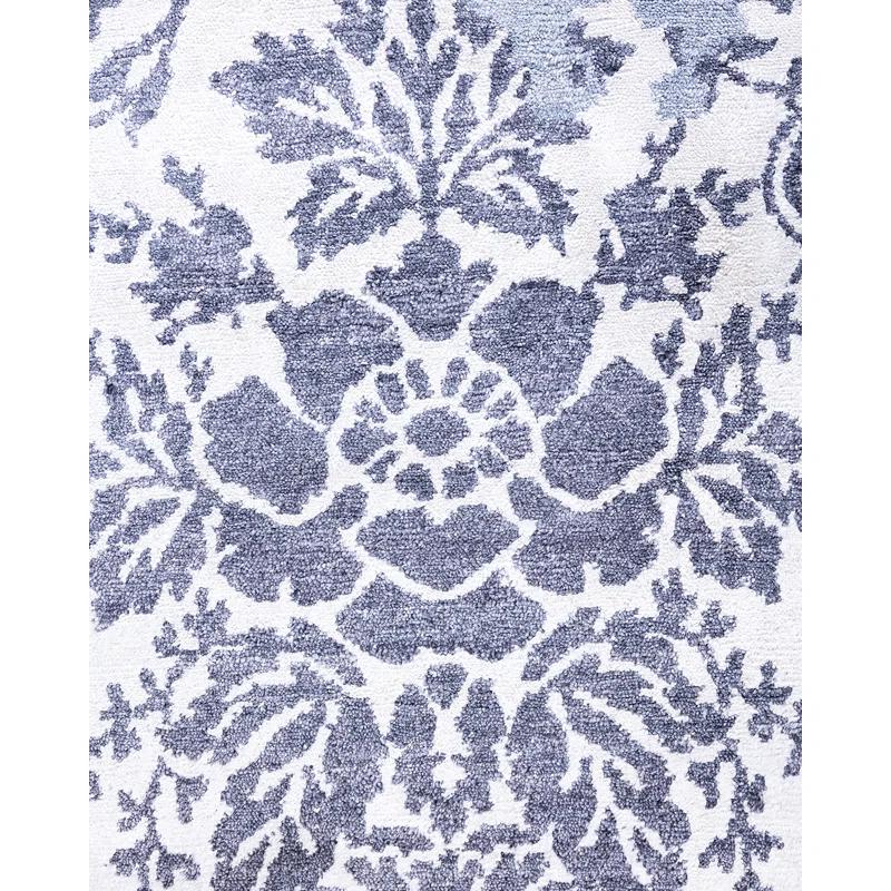 Solo Rugs One-of-a-Kind Rectangle 9'3" X 12'4" New Age Silk Area Rug Blue