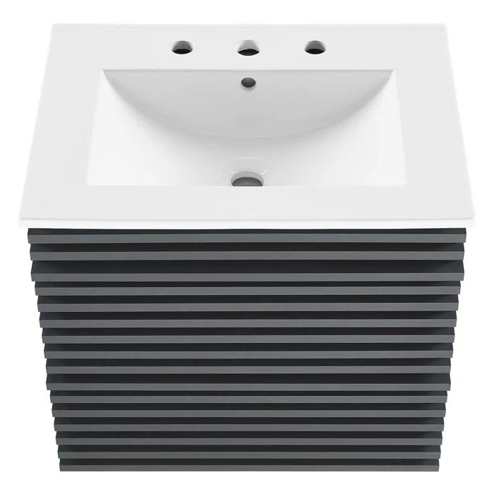 Trio Supply House Modway Render 24" Wall-Mount Bathroom Vanity