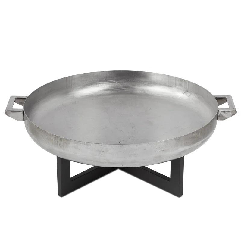 La Porte 21" H x 36.8" W Steel Wood Burning Outdoor Fire Pit with Lid