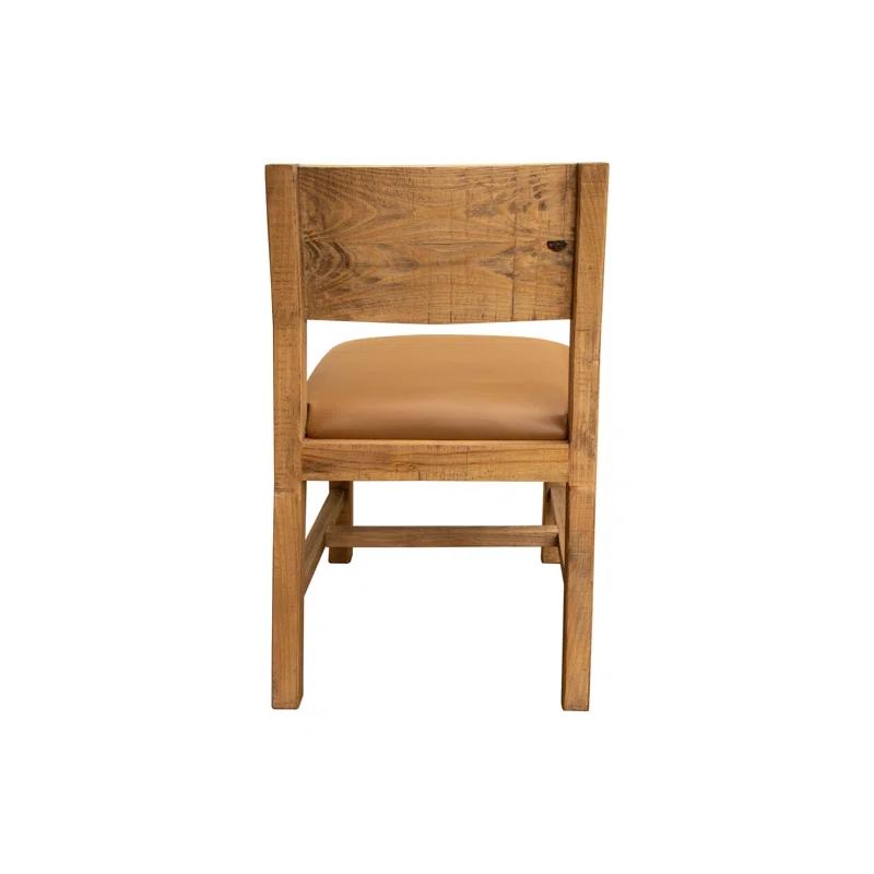 International Furniture Direct Tulum Solid Wood Chair With Upholstered Seat (Set of 2)