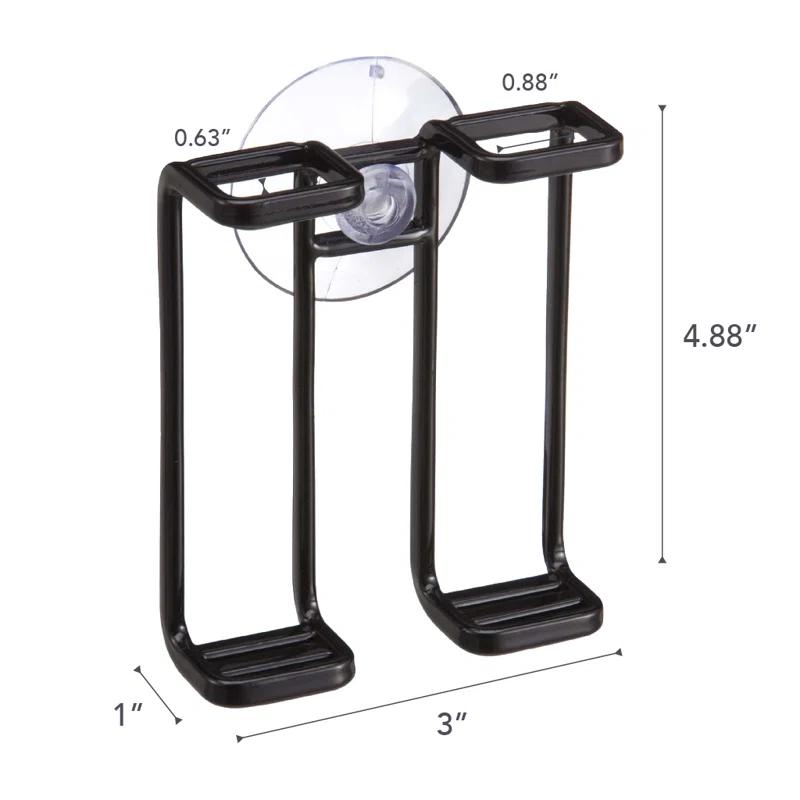 Yamazaki Home Tower Yamazaki Home Toothbrush Holder, Suction Cup Organizer For Bath, Steel, Water Resistant