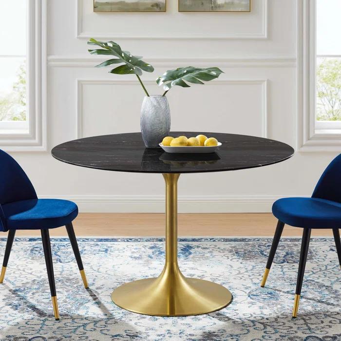 Modway Lippa Bar Table, Artificial Marble Round Top, by Modway | Wayfair