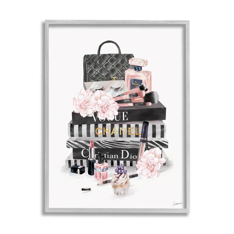 Stupell Industries " Daily Glam Necessities Fashion Forward Book Stack " by Ziwei Li