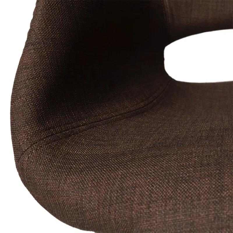 George Oliver Conover Clontz Upholstered Dining Armchairs – Mid-Century Modern Fabric Seat with Natural Wood Legs (Set of 2) (Set of 2)