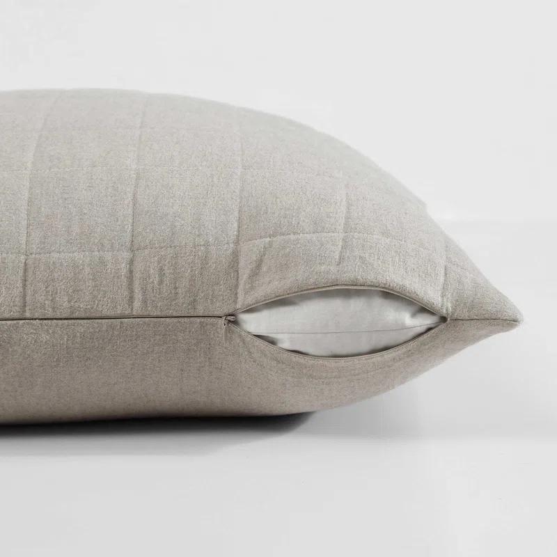 Calvin Klein Calvin Klein Melange Flannel Cotton Solid 2 Piece Euro Sham Set