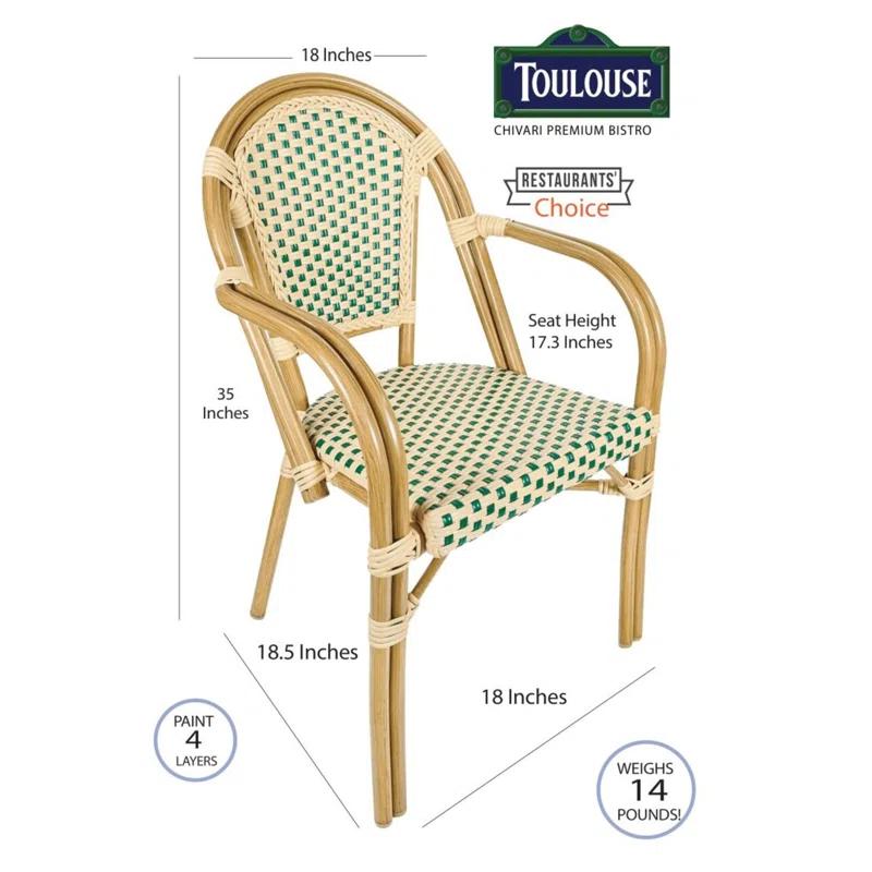 Chivari French With Arms Patio Dining Chair by Chivari (Set of 2)