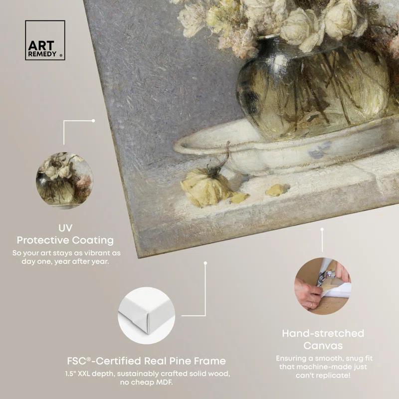 Art Remedy Roses by John Ferguson Weir Canvas Vintage Farm Wall Art by Art Remedy