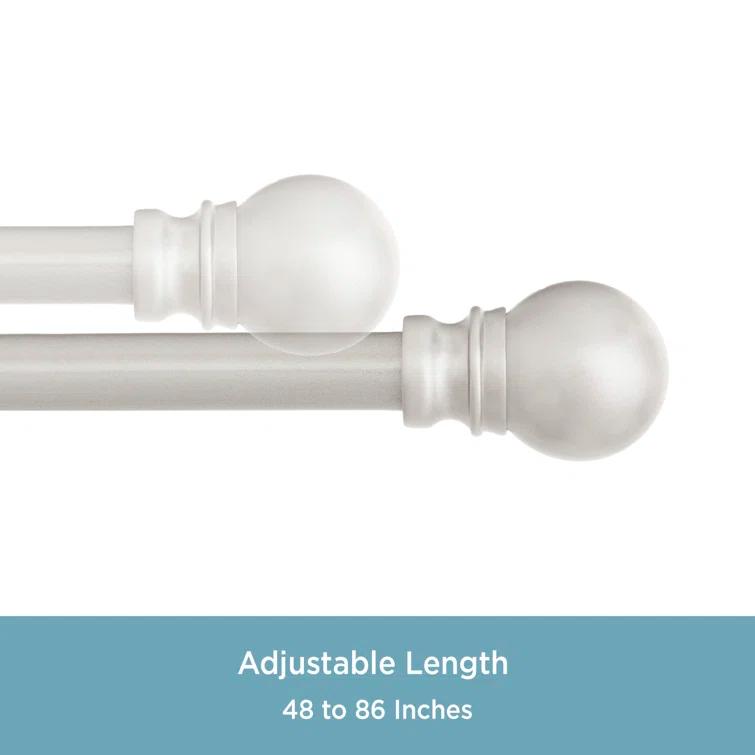 Kenney  Kingstown Metal Adjustable 0.5" Single Curtain Rod & Reviews | Wayfair