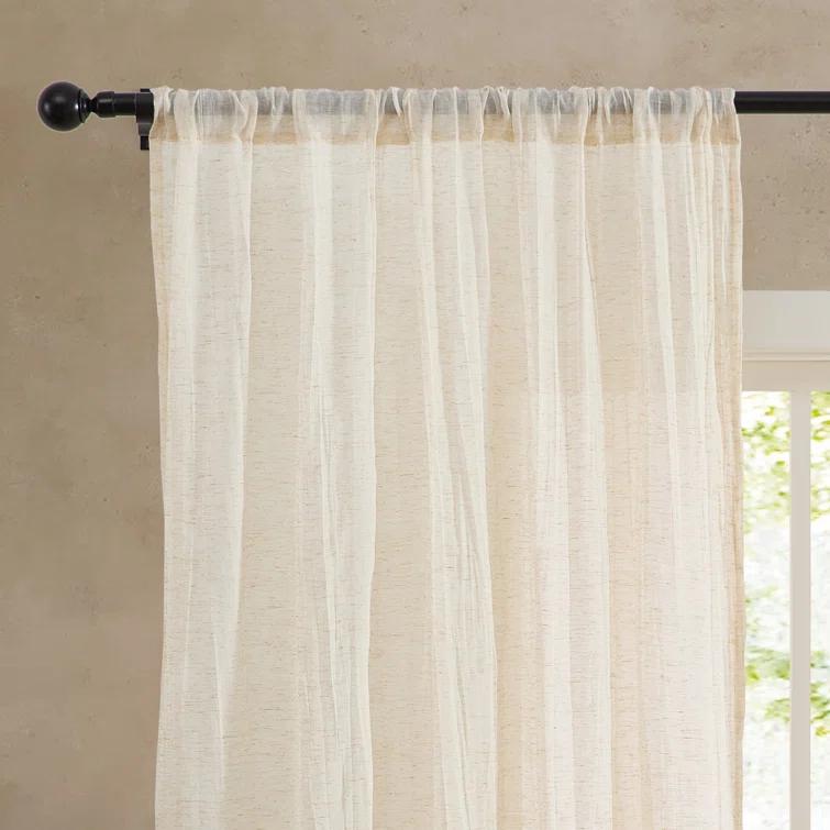Solid Semi-Sheer Curtain Panels (Set of 2)