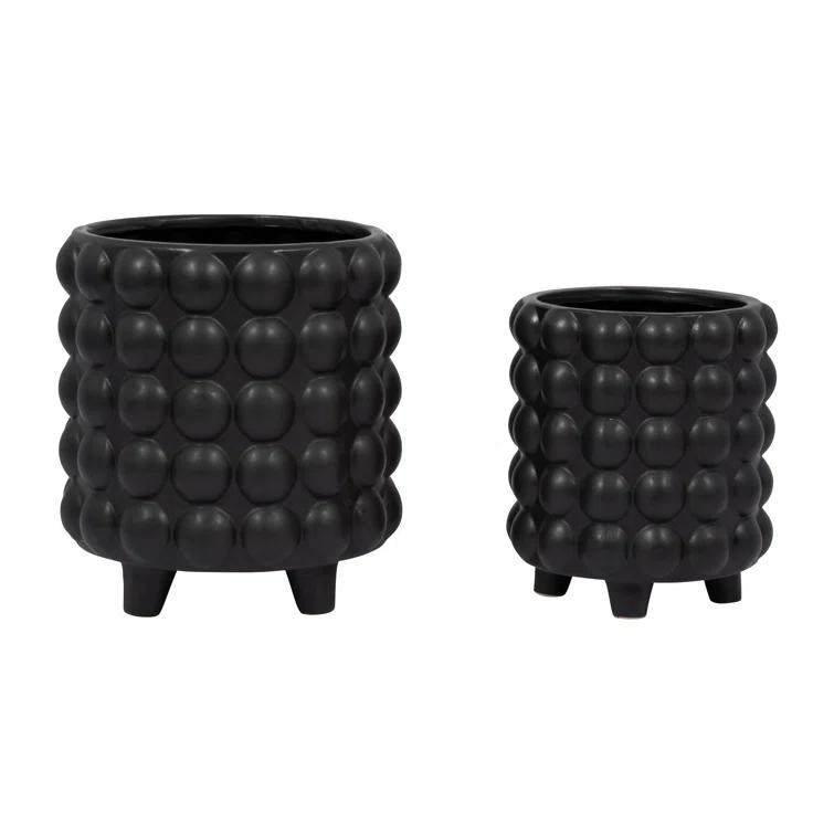 Joss & Main Ceramic Footed Planter Set of 2 Indoor and Outdoor & Reviews | Joss & Main