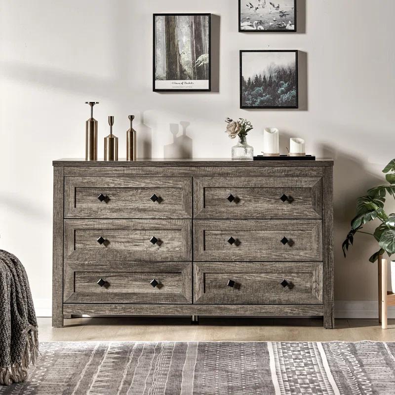 Laurel Foundry Modern Farmhouse® Nieto 54'' W Unfinished 6 - Drawer Dresser