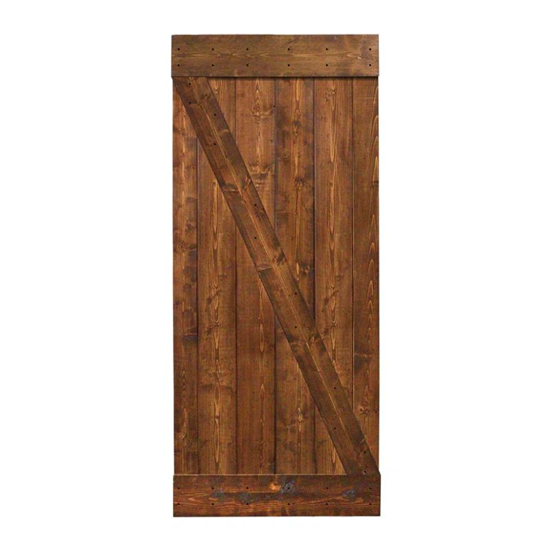 Calhome 84'' Solid Wood Paneled Painted without Installation Hardware Kit Barn Door