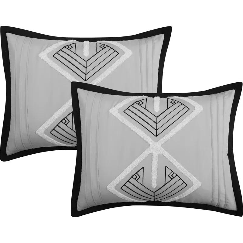 Nanshing America, Inc Vernice 7 Piece Geometric Comforter Set