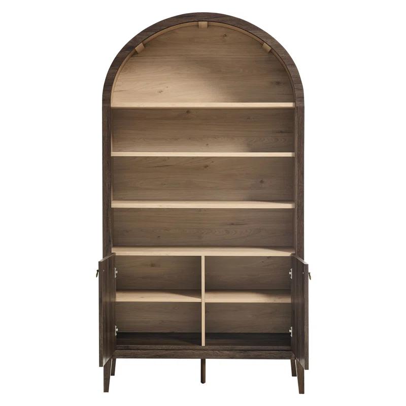 Modway Nolan 74" Tall Arched Storage Display Cabinet Bookshelf