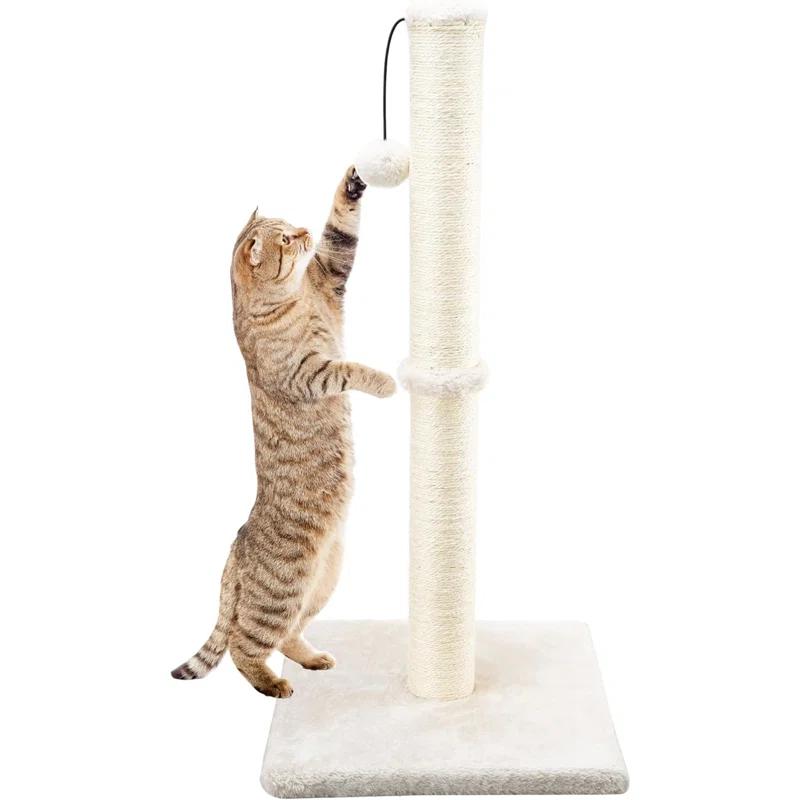 Tucker Murphy Pet™ 29" Tall Cat Scratching Post, Scratch Posts With Sisal Rope And Hanging Interactive Toy Ball For Indoor Cats And Kittens