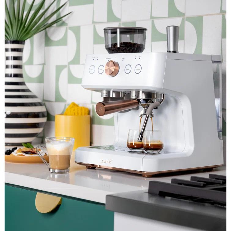 Café ™ Matte White Bellissimo Semi-Automatic Espresso Machine