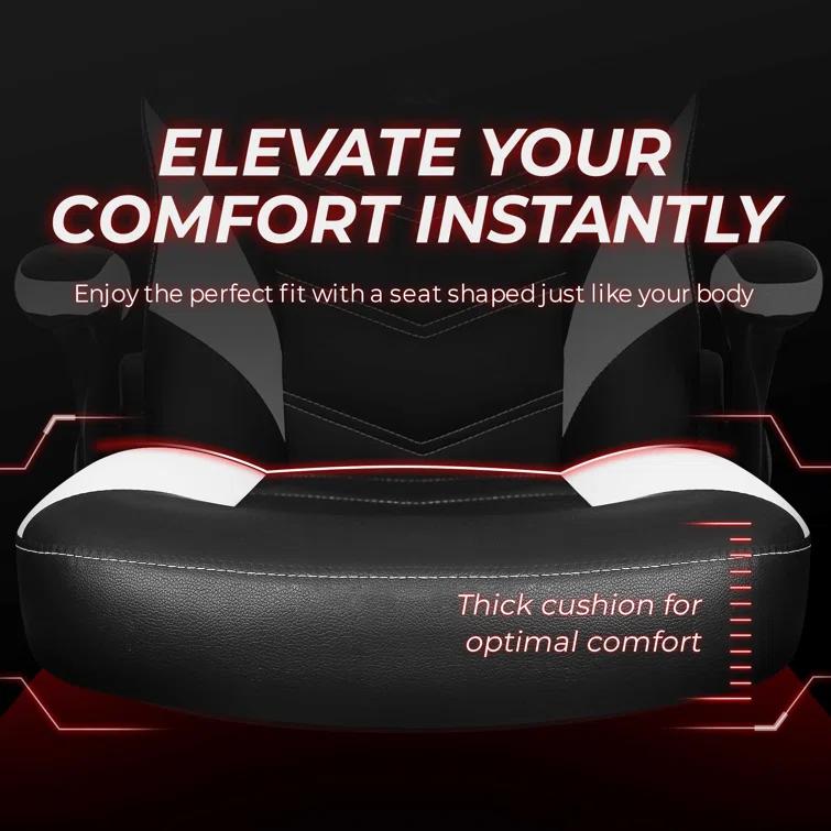 Neo Chair N-GEN Adjustable Ergonomic Faux Leather Swiveling PC & Racing Game Office Desk Chair with Flip-Up Arms