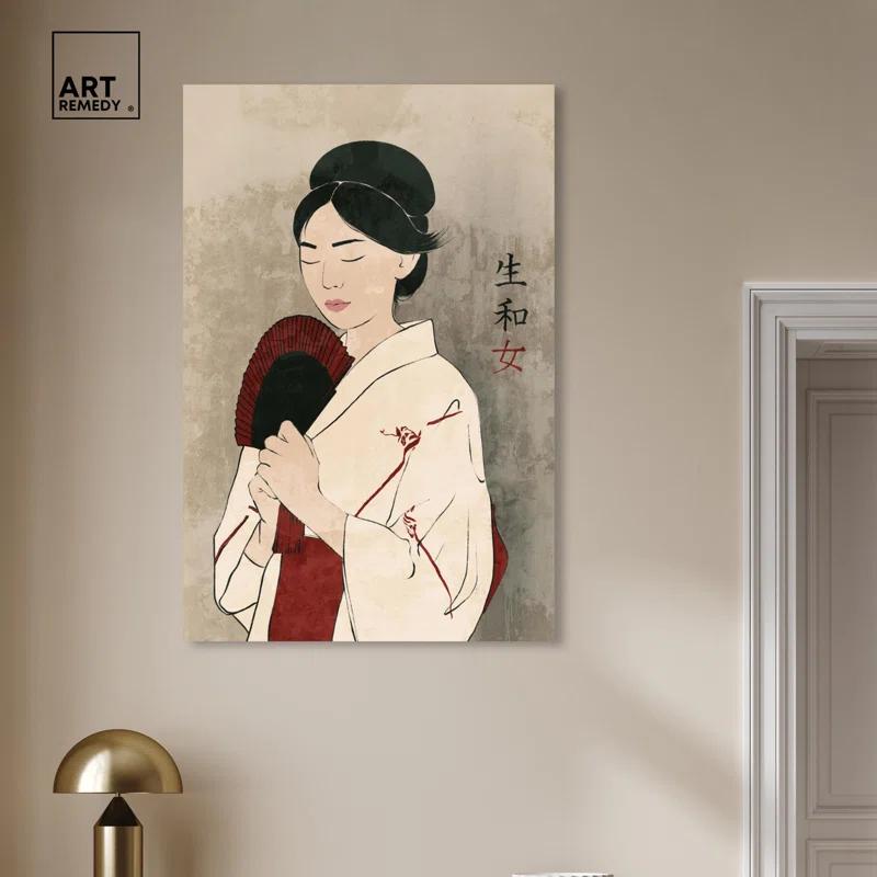 Art Remedy Porcelain Girl Vintage Canvas Retro Japanese Art Prints by Art Remedy
