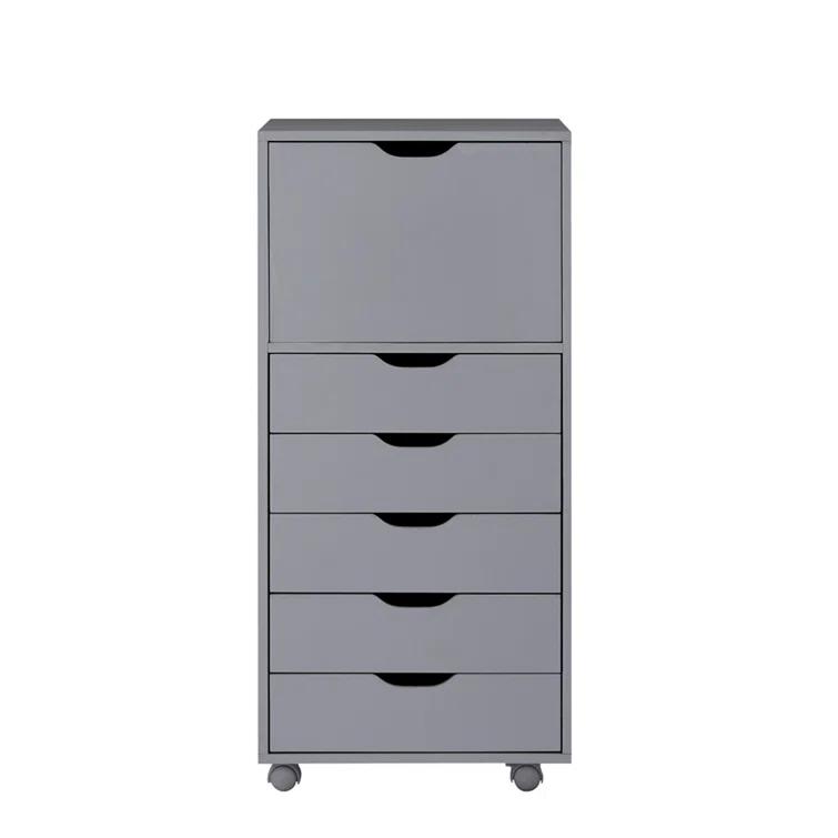 Inbox Zero 6-Drawer Office Drawer File Cabinet on Wheels, Desk Filing Cabinet Unit, Craft Office Drawer Storage Organization