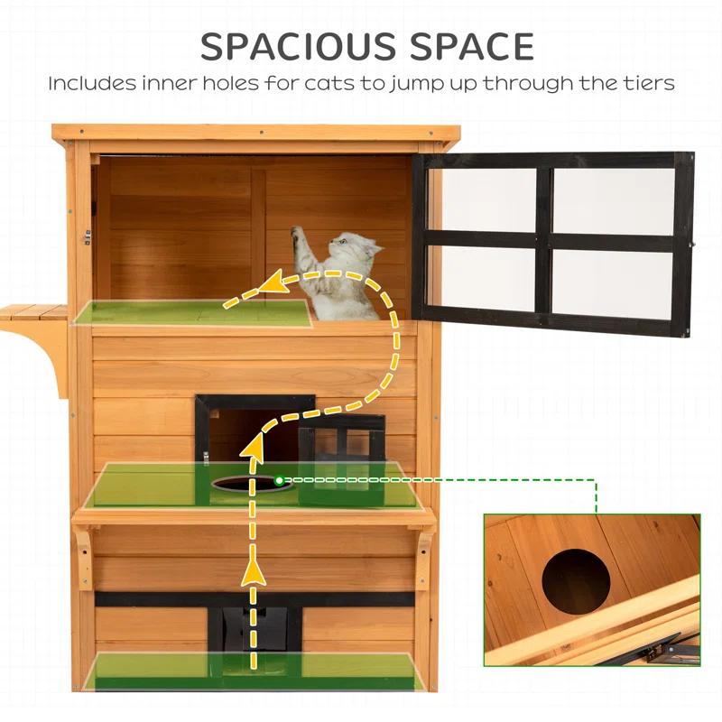 Tucker Murphy Pet™ 3-Story Cat House Feral Cat Shelter