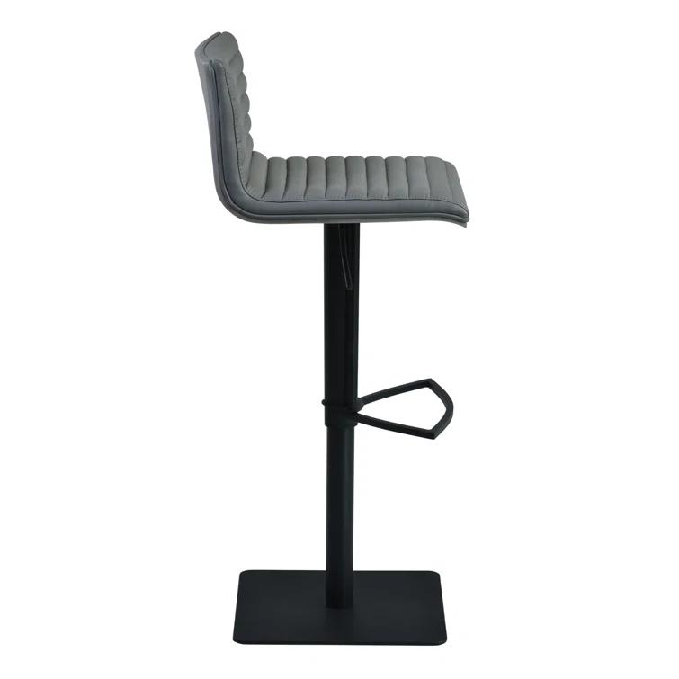 George Oliver Framlingham Cafa Adjustable Swivel Walnut Wood and Stainless Steel Metal Bar Stool