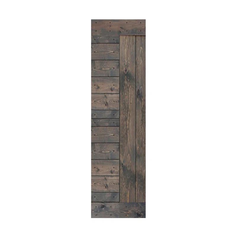 Mr. Wood L Series Paneled Wood Painted Barn Door without Installation Hardware Kit