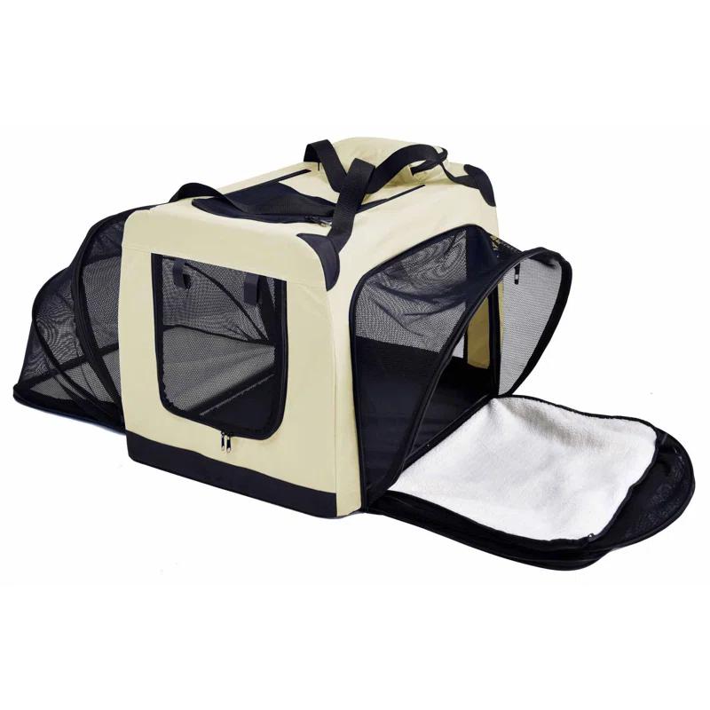 Pet Life 'Hounda Accordion' Metal Framed Soft-Folding Collapsible Dual-Sided Expandable Pet Dog Crate