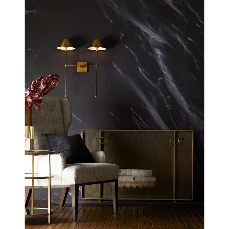 Antique Brass Iron Mesh Fireplace Screen