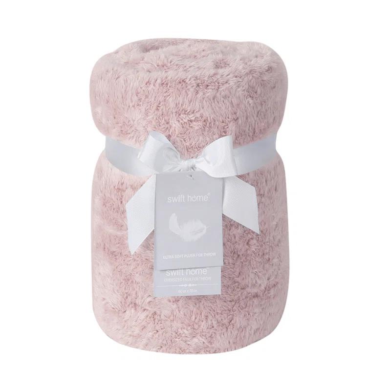 Swift Home Ultra Plush Solid and Frost Tip Throw Blanket