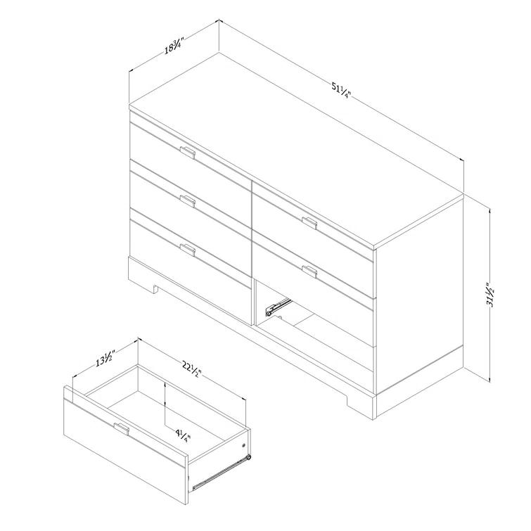 South Shore Reevo 6-Drawer Dresser