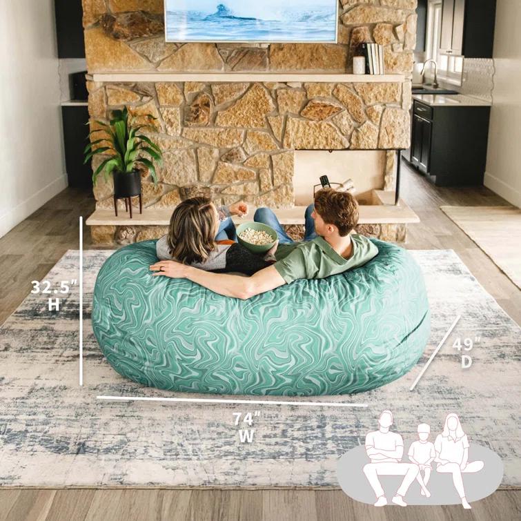Big Joe Big Joe Extra Large Memory Foam Bean Bag Sofa with Soft Removable Cover