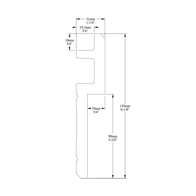 Orac Decor 1-1/4 in x 6-1/8 in x 78-3/4 in Primed White Plain Polyurethane Crown Moulding