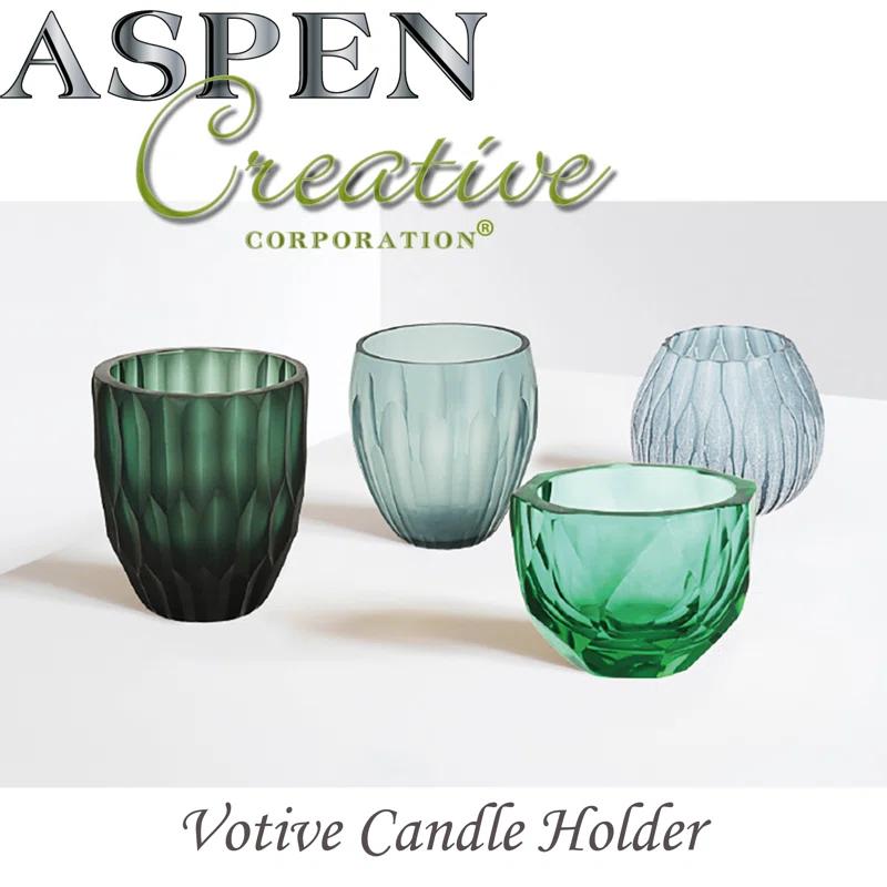 Aspen Creative Corporation 4.75'' H Aluminum Tabletop Votive Holder (Set of 2)