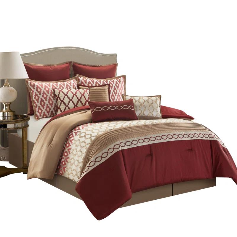 Nanshing America, Inc Caval 10 Piece Jacquard Comforter Set