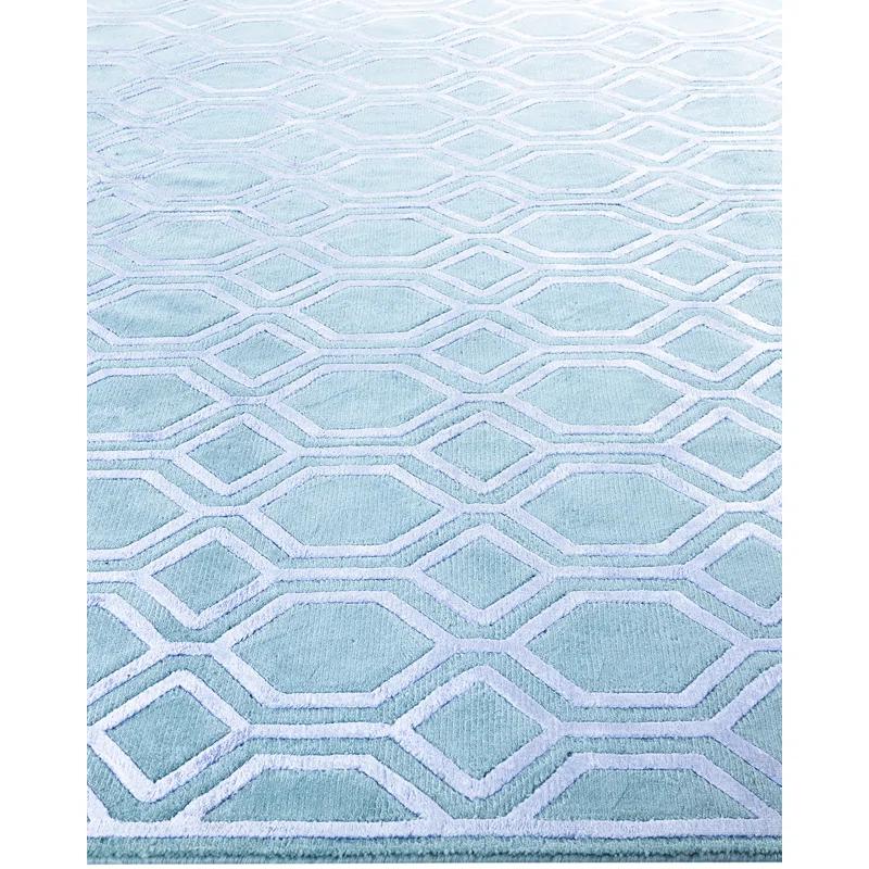 Solo Rugs One-of-a-Kind Rectangle 8'1" X 9'10" Area Rug Green/Blue