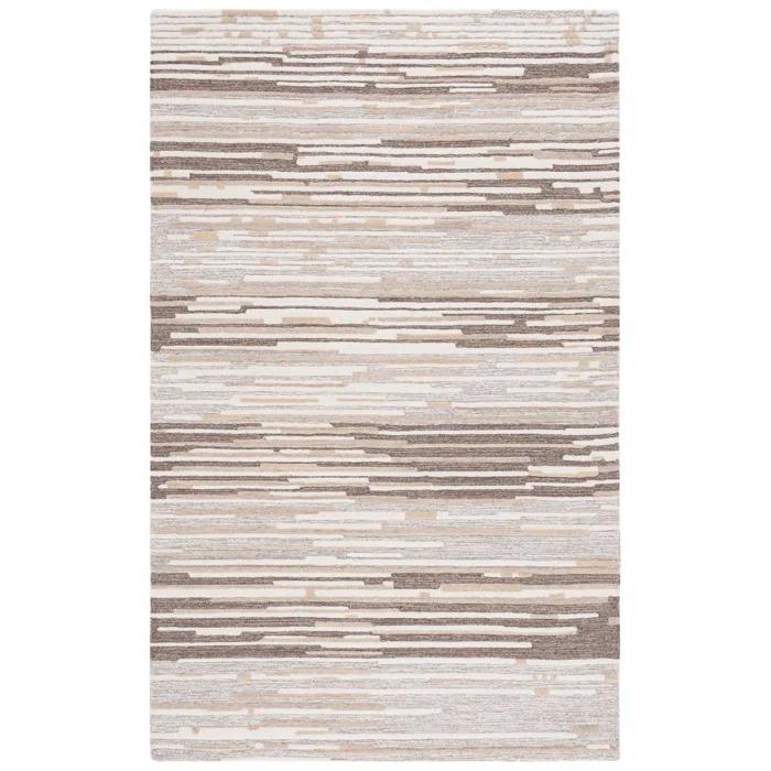 Martha Stewart Martha Stewart 300 Hand Tufted Wool/Cotton with Latex Abstract Rug in Brown/Beige