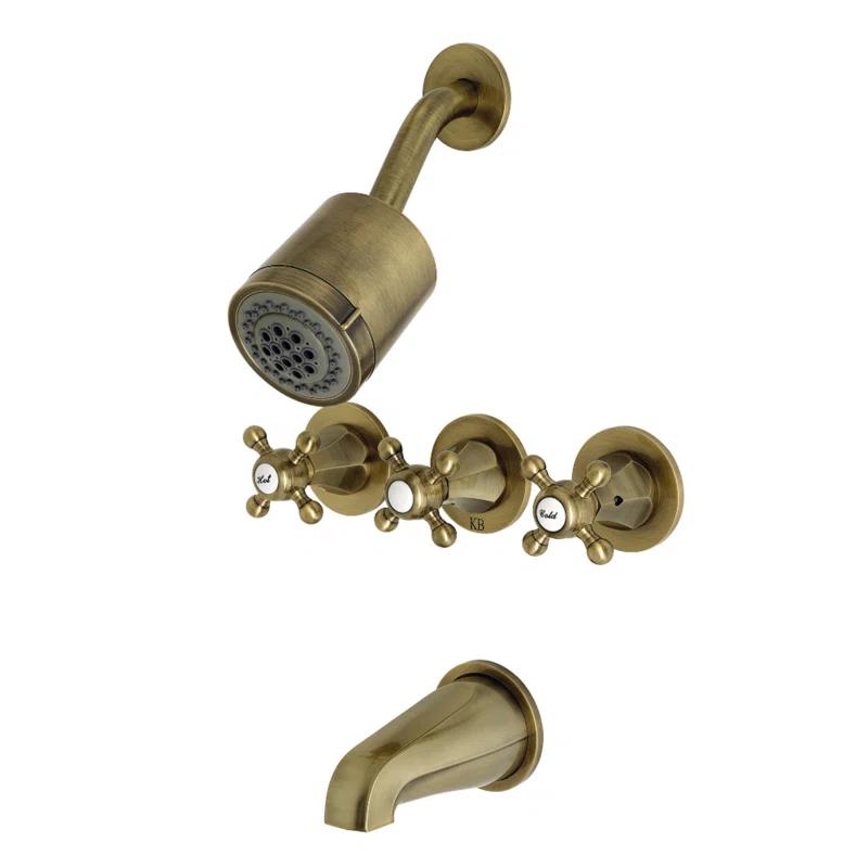 Kingston Brass Metropolitan Triple-Handle Tub and Shower Faucet