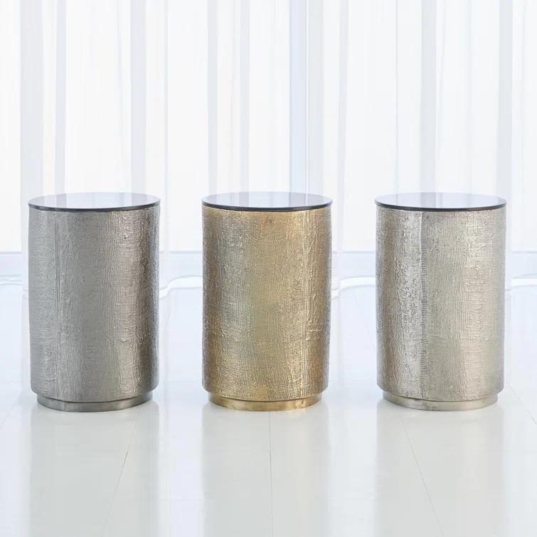 Global Views Hemp Etched Barrel Table